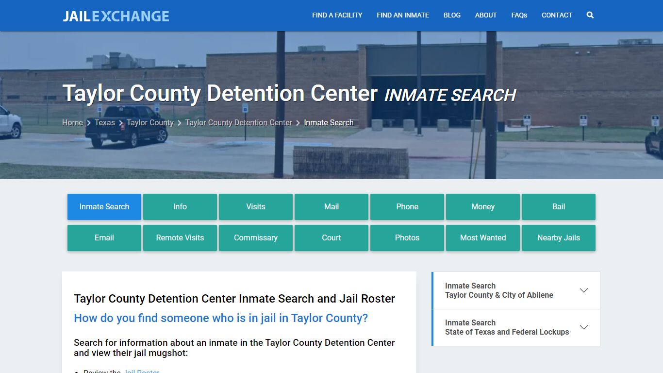 Taylor County Detention Center Inmate Search - Jail Exchange